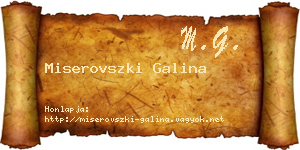 Miserovszki Galina névjegykártya
